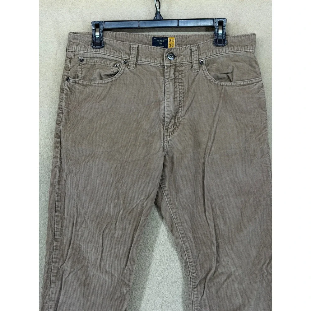 J Crew‎ 770 Corduroy Pants Tan Brown Straight Fit Mens Size 32x30